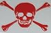Wicked Cool Skull & Crossbones Rub-on Sticker ~ Jolly Roger Window Sticker Available in Red, White or Black- Supplies Limited