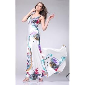 Buy 2124 SATIN BEADED PRINT EVENING PROM LONG GOWN by Cinderella