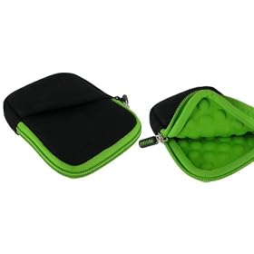 rooCASE Super Bubble Neoprene (Green Neon / Black) Sleeve Case for Canon PowerShot PowerShot A2200 Digital Camera