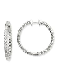 14kw AA Diamond Hinged Hoop Earrings Diamond quality AA (I1 clarity, G-I color)