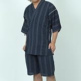雷嵐 しじら織 羽織 甚平 上下 2点 セット / メンズ 大きいサイズ 着物 父の日 ギフト 予約 6月初旬発送
