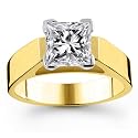 14K 1.50 Carat Princess Cut Solitaire Diamond Ring (I-J ; I1-2)