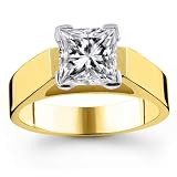 14K 1.50 Carat Princess Cut Solitaire Diamond Ring (G-H ; SI1-2)