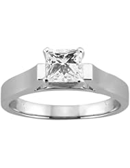 0.50 Ct Princess Cut Certified Solid Platinum Diamond Resizable Ring