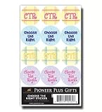 Pioneer Plus Stickers, CTR, Classic Acid Free- CTR Round, Choose The Right- Pioneer Is Excited to Introduce New, Exciting Stickers! This Beautiful Collection of New and Redisigned Stickers Are Perfect for Christmas Cards, Wedding Announcements, Serving in Primary, Invitations, Programs, and All Your Other Sticky Jobs- Perfect for Scrapbooking and Card Making- Great for Primary Children and LDS Families- Primary, Young Women, Young Men, Relief Society, Preisthood, Missionaries