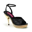 4 1/2 Inch Heel Open Toe Leather Sandal Wood Shoes Sexy Mini Platforms With Ankle Strap Black Gold Red