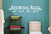 Bathroom Rules vinyl wall lettering words sticky art home decor quotes stickers decals
