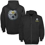 Pittsburgh Steelers Black Touchback Full Zip Hoody Sweatshirt