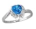 1.00CTW Heart Shape Blue Topaz and Diamond Ring