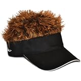 Flair Hair Novelty Adjustable Visor with Spiked Hair Joke/Gag Visor/Hat/Cap