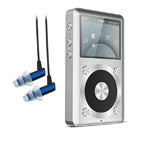 FiiO X1 Silver High Resolution Audio Music Player w Silicone Case PLUS Etymotic HF5 Noise-Isolating In-Ear Headphones (Cobalt) - HIGH PERFORMANCE BUNDLE ...
