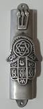 Pewter Mezuzah Chamsa Made with Swarovski Crystal