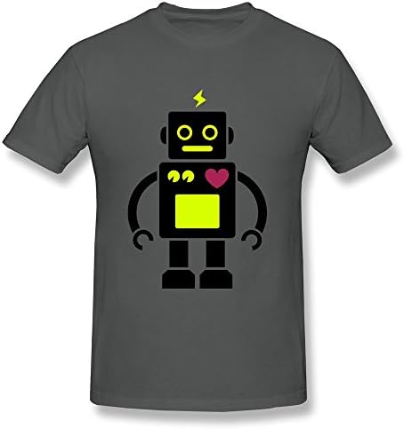 JIALE Men's Cute Robot T Shirt X-Large DeepHeather