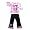 Rubbies - Toddler Girls Long Sleeve Tie Dye Pant Set, Pink, Black (Size 3T)