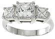 925 Sterling Silver 3 Stone CZ Ring Sizes 5-9