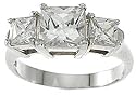 925 Sterling Silver 3 Stone CZ Ring