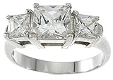 925 Sterling Silver 3 Stone CZ Ring Sizes 5-9