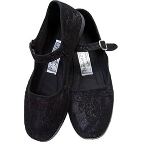 Black Lace Mary Jane Chinese Shoes