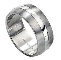 Fred Bennett Stainless Steel Brushed & Polished Band Ring