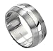 Fred Bennett Stainless Steel Brushed & Polished Band Ring