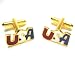 Gold USA Red White & Blue Cufflinks