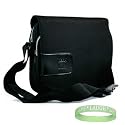 Kroo Black Messenger Bag for Samsung N110 12PBK Netbook 10.1-Inch + Live*Laugh*Love Wrist Band!!! ( Notebook Not Included )