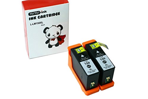 YoYoInk Remanfactured Ink Cartridges Replacement for Lexmark 150 150XL 150 XL, 2 Pack (2 Black)