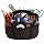 Find It Supply Caddy, 8.75 x 12 Inches, Canvas, 6 Pockets, 6 Compartments, 10 Storage Loops, Black (FT07201)