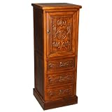 Carved Chinese Pedestal Cabinet