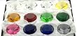 Set of Twelve Faceted Diamond Cut Glass Display Jewels - 40x25mm