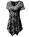 Doublju Scoop Neck Solid/Tie Dye Tunic Top with Asymmetrical for Women with Plus Size Black 2XL