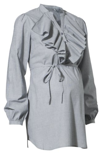 Noppies Damen Umstandsmode Bluse 10733, Gr. 36 (S), Grau (grey 03) Preisvergleich