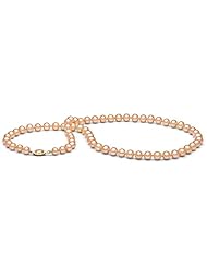 AA+ Quality, 6.0-7.0 mm Pink/Peach Freshwater Pearl Necklace