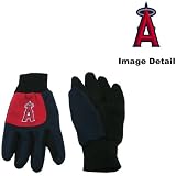 Los Angeles Angels of Anaheim Color Block Red Grip Work Glove w/ Blue Fingers