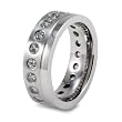 CLOSEOUT! White Round Cubic Zirconia Stainless Steel Ring (7mm) - Size 12 Only!
