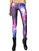 Dawdyfu Fashion Womens Multicolored Fancy Galaxy Leggings Pants