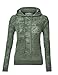 MBJ Womens Long Sleeve Burnout Thermal Pullover Hoodie