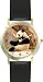 Photo Giant Panda or Panda Bear Animal - WATCHBUDDY&reg; DELUXE TWO-TONE THEME WATCH - Arabic Numbers - Black Leather Strap-Size-Large ( Men's Size or Jumbo Women's Size )