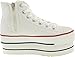 Maxstar Women's CN9 7 Holes Double Platform Canvas High Top Sneakers