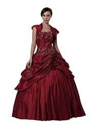 Strapless Floor Length Taffeta  Beaded  Spring Fall Winter   Ball Gown  Dress With a Bow(s) and Rhinestones