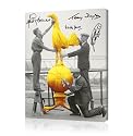 White Hart Lane Cockerel - Vertical canvas signed by Terry Dyson, Jimmy Greaves, Cliff Jones and Bobby Smith