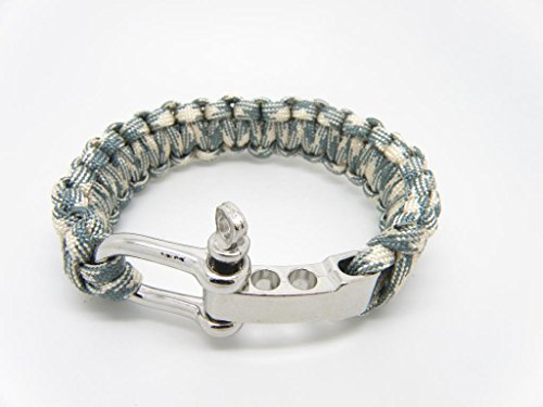 G-EDC Ajustable Premium Paracord Survival Bracelet with Stainless Steel D Shackle Outdoor Sports (G1A-G5A)