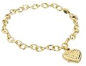 Heart Locket Bracelet 7.25 Inches in 14K Yellow Gold