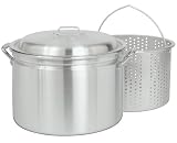 Bayou Classic 4020, 20-Qt. Stockpot with Boiling Basket and Vented Lid, aluminum