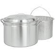 Bayou Classic 4020, 20-Qt. Stockpot with Boiling Basket and Vented Lid, aluminum