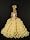 Soft Yellow Long Gown with Layers of Ruffle Details Made to Fit the Barbie Doll