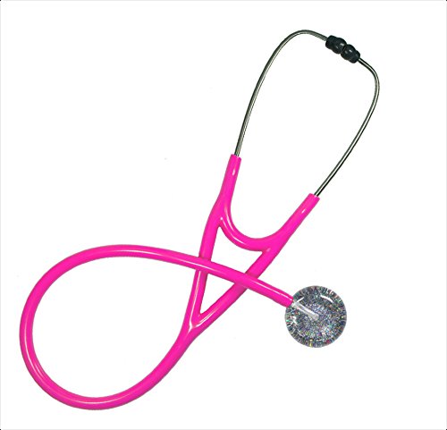 Ultrascope Adult Stethoscope with Hot Pink Tubing, Glitter