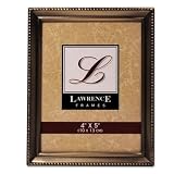 4" x 5" Picture Frame in Antique Brushed Brass with Bead Border