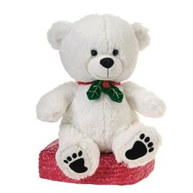 Christmas 19 White Christmas Cuddle Bear With Paw Print (pack Of 8) Pack of 8 pcs by Christmas