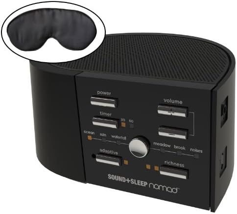 SOUND+SLEEP Nomad Adaptive Sound Therapy Relaxation Sleep Machine for Travel with Bonus (Bonus Sleeping Mask)